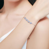 Kaletine 925 Silver Bracelet Evil Eye Zirconia Stone Yellow Rose Jewelry