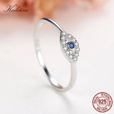 Kaletine Evil Eye Ring 925 Sterling Silver CZ Yellow Rose Jewelry