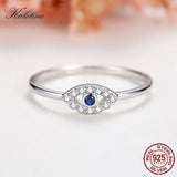 Kaletine Evil Eye Ring 925 Sterling Silver CZ Yellow Rose Jewelry