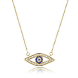 925 Silver Evil Eye Hamsa Long Necklace