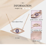 925 Silver Evil Eye Hamsa Long Necklace