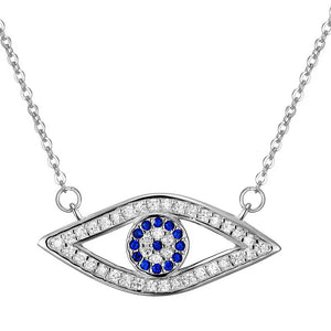 925 Silver Evil Eye Hamsa Long Necklace