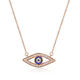 925 Silver Evil Eye Hamsa Long Necklace