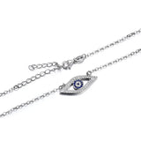 925 Silver Evil Eye Hamsa Long Necklace