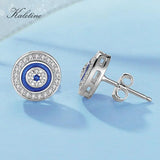 Kaletine Evil Eye Earring 925 Sterling Silver Stud Earrings