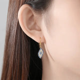 Kaletine Evil Eye Earrings Yellow CZ 925 Sterling Silver Hippie Drop Earings