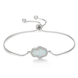 Kaletine Lucky Synthetic Opal Hamsa Hand of Fatima Charms Bracelets