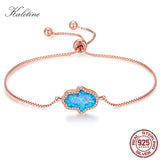 Kaletine Lucky Synthetic Opal Hamsa Hand of Fatima Charms Bracelets