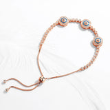 Kaletine Evil Eye Hamsa Bracelet 925 Silver CZ Tennis Rose Jewelry Men
