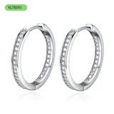 Kaletine 925 Silver Small Hoop Earrings Pink CZ Unique Jewelry Brinco
