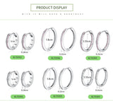 Kaletine 925 Silver Small Hoop Earrings Pink CZ Unique Jewelry Brinco