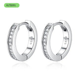 Kaletine 925 Silver Small Hoop Earrings Pink CZ Unique Jewelry Brinco