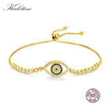Kaletine Sterling Silver Tennis Bracelet Eye Stone Lucky Turkey Jewelry