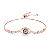 Kaletine Sterling Silver Tennis Bracelet Eye Stone Lucky Turkey Jewelry