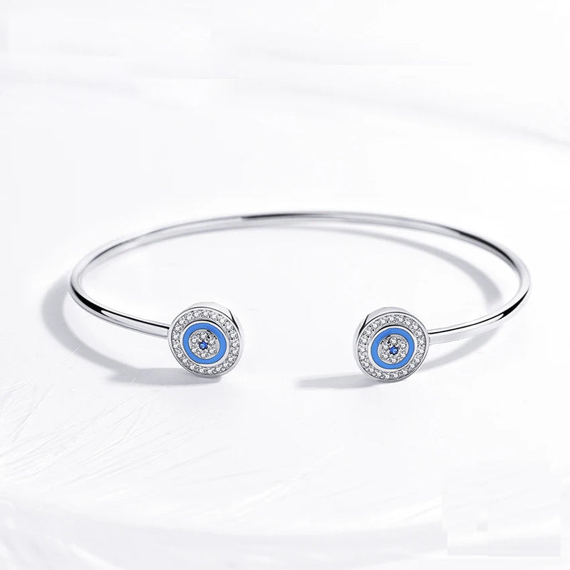 Kaletine 925 Silver Evil Eye Bracelet Zircon Jewelry for Women