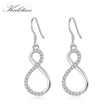 Real 925 Silver Infinity Zirconia Stud Earrings Double Zirconia