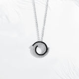 Kaletine 925 Silver Clear CZ Pendant Necklace Women Bohemian Jewelry