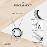Kaletine 925 Silver Clear CZ Pendant Necklace Women Bohemian Jewelry