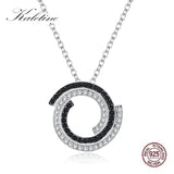 Kaletine 925 Silver Clear CZ Pendant Necklace Women Bohemian Jewelry