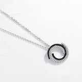 Kaletine 925 Silver Clear CZ Pendant Necklace Women Bohemian Jewelry
