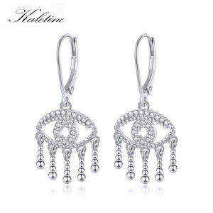 Kaletine Evil Eye Drop Earrings 925 Sterling Silver Jewelry
