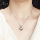 Kaletine Love Heart Pendant Necklace 925 Sterling Silver Jewelry