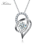 Kaletine Love Heart Pendant Necklace 925 Sterling Silver Jewelry