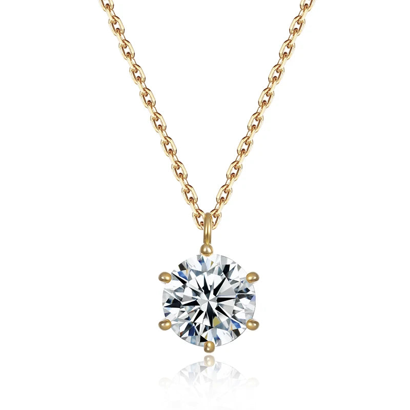 Kameraon 925 Silver Pendant Necklace Lab Diamond Gold/Silver Wedding