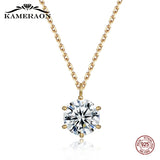 Kameraon 925 Silver Pendant Necklace Lab Diamond Gold/Silver Wedding
