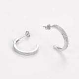 Kameraon 925 Silver Full Zircon C Shape Earrings for Women