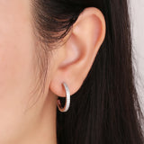 Kameraon 925 Silver Full Zircon C Shape Earrings for Women