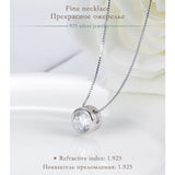 Kameraon 925 Sterling Silver Round Diamond Necklace