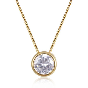 Kameraon 925 Sterling Silver Round Diamond Necklace