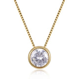 Kameraon 925 Sterling Silver Round Diamond Necklace