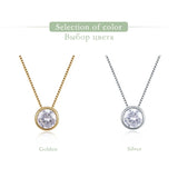 Kameraon 925 Sterling Silver Round Diamond Necklace