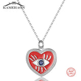 925 Silver Evil Eye Pendant CZ Enamel Charm for Women
