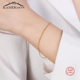 S925 Sterling Silver Spacer Bead Chain Bracelet for Women
