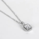 925 Silver Zircon Square Pendant Wedding Party Jewelry