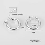 925 Silver Circle Hoop Earrings Punk Party Jewelry Gift