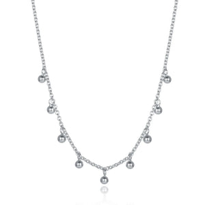 925 Sterling Silver Bead Chain Necklace for Women Wedding Party