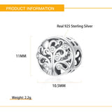 925 Sterling Silver Life Tree Charm Zircon Jewelry Making Bracelet DIY