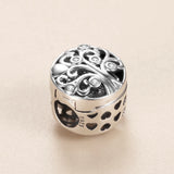 925 Sterling Silver Life Tree Charm Zircon Jewelry Making Bracelet DIY
