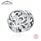 925 Sterling Silver Life Tree Charm Zircon Jewelry Making Bracelet DIY