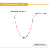 Kameraon S925 Silver Dripping Oil Beads Necklace 5 Colors
