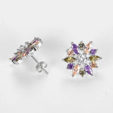 Kameraon Sterling Silver Multicolor Zircon Stud Earring