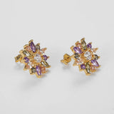 Kameraon Sterling Silver Multicolor Zircon Stud Earring