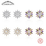 Kameraon Sterling Silver Multicolor Zircon Stud Earring
