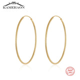 Sparkle Silver 925 Real 40mm Hoop Earrings for Women