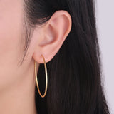 Sparkle Silver 925 Real 40mm Hoop Earrings for Women