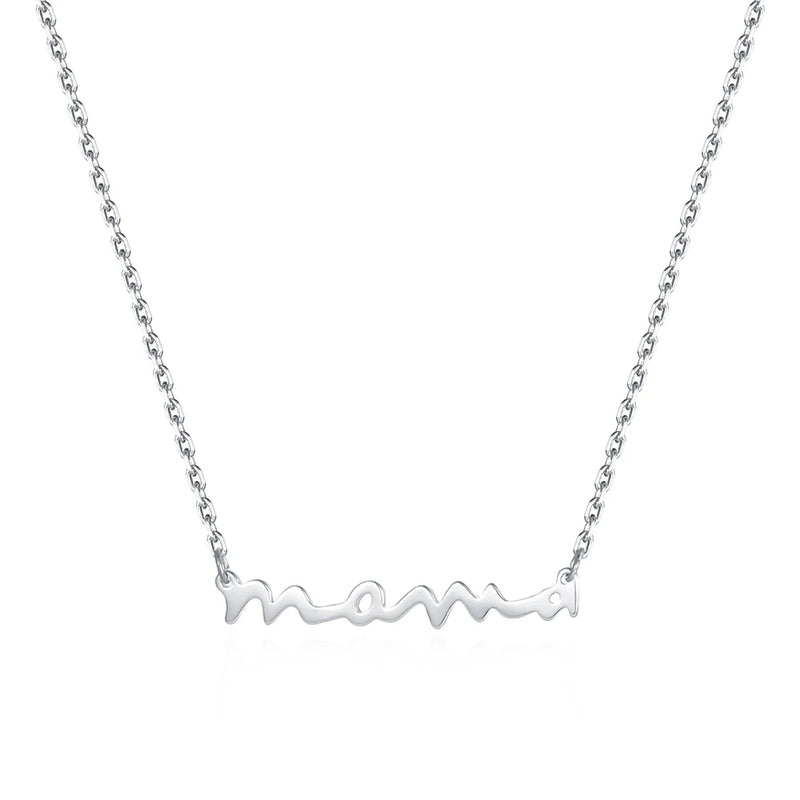 Mom Pendant Necklace for Women in Sterling Silver